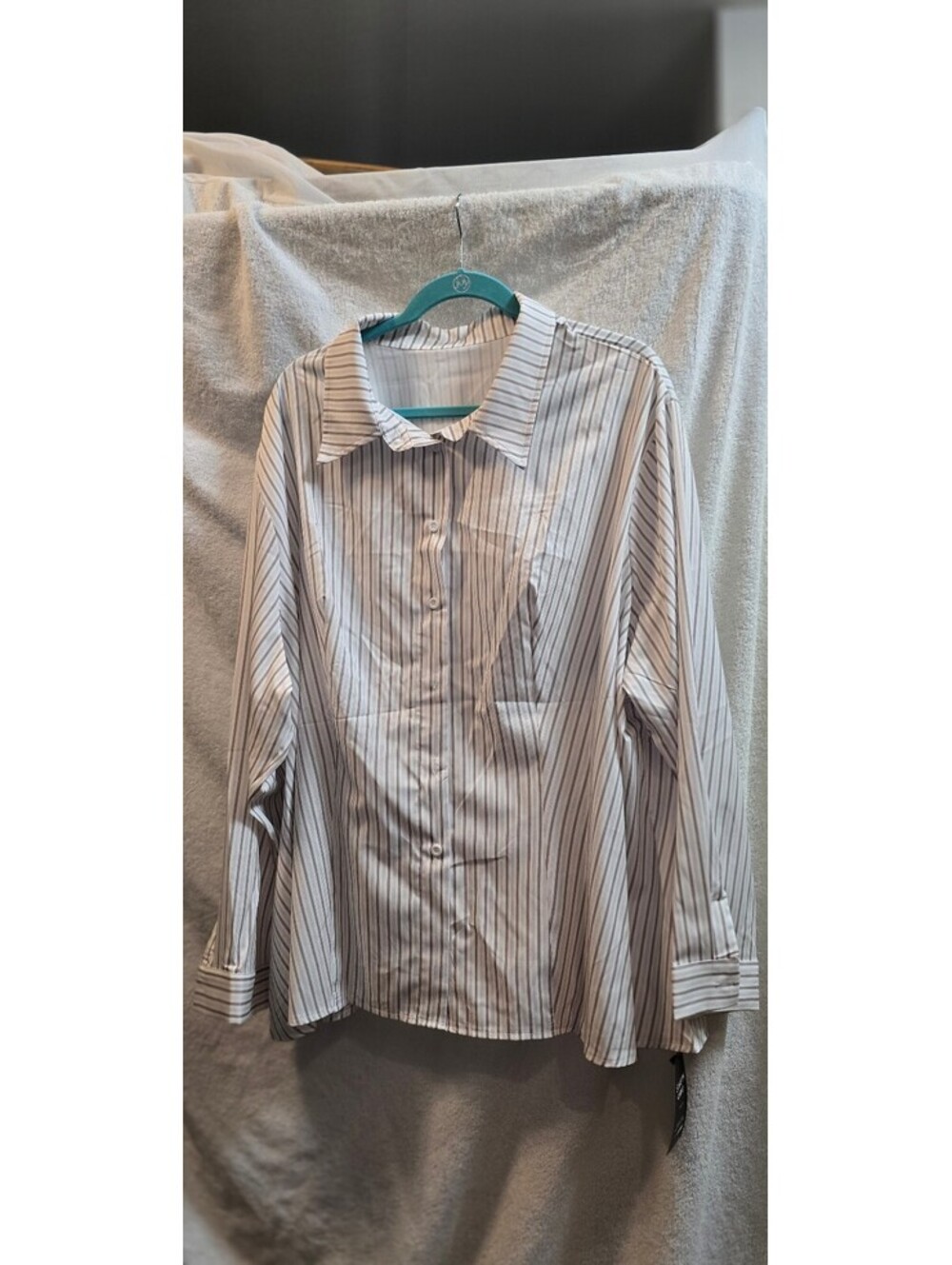 Womens SHEIN striped long sleeve button-up shirt